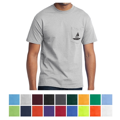 Port & Company PC55LS Men's Core Blend Long Sleeve T-Shirt – 50/50 Cotton/Poly, Crew Neck