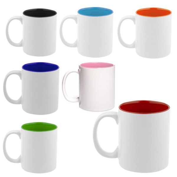 PF 7302 Taza Blanca de Sublimación de 11 Oz con interior de color - Print  Factory