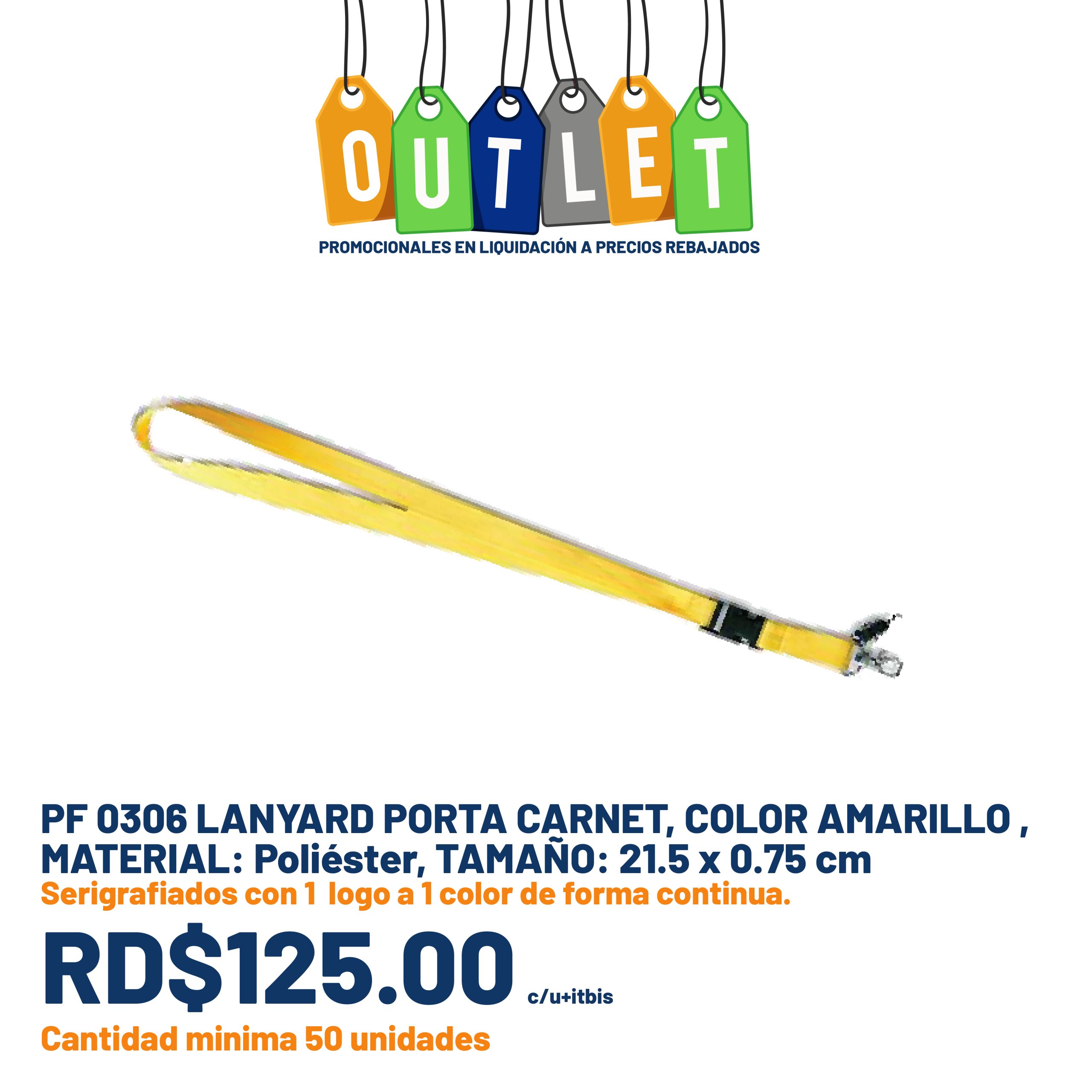 PF0306 LANYARD PORTA CARNET, COLOR AMARILLO